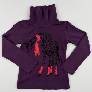Sous-pull violet motif girafe – DPAM – 6 ans (114 cm)
