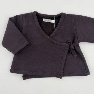 Gilet croisé marron violine – Bout’chou – 6 mois