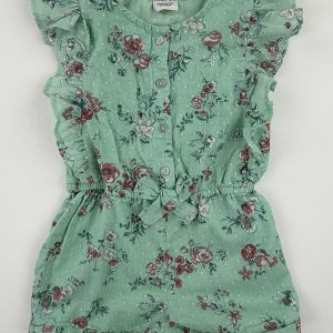 Combinaison short fleurie vert d’eau – Tape à l’œil – 18 mois (80 cm)