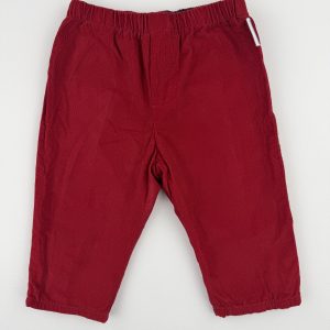 Pantalon réversible velours rouge / coton marine – Jacadi – 12 mois (74 cm)
