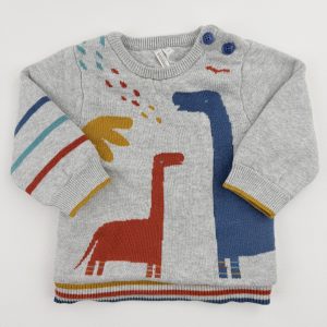 Pull gris dinosaures – Orchestra – 6 mois (67 cm)
