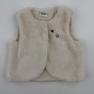 Gilet sans manches fausse fourrure écru – Tape à l’œil – 9 mois (71 cm)