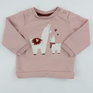 Sweat rose imprimé lamas – C&A – 74 cm (12 mois)