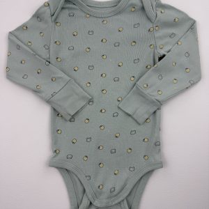 Body manches longues vert d’eau imprimé – Kiabi – 24 mois