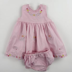 Robe rose brodée avec bloomer – Sergent Major – 18 mois (80 cm)