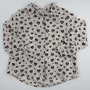Chemise légère imprimée cœurs rose et noir – Zara – 7 ans (122 cm)