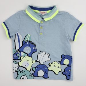 Tee-shirt col polo imprimé monstres – Du Pareil au Même – 24 mois (86 cm)