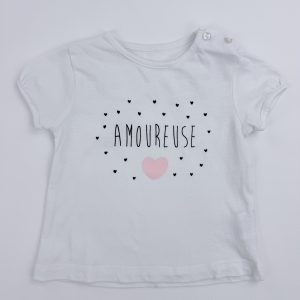 Tee-shirt léger “Amoureuse” – Kiabi – 6 mois