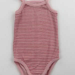 Body fines bretelles rayé rose et rouge – Bout’chou – 9 mois