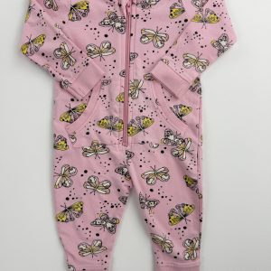 Pyjama rose imprimé papillons – 68 cm