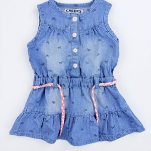 Robe jean léger imprimé nœuds – Creeks – 3 mois