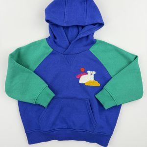 Sweat à capuche bleu et vert – Kiabi X Roro Mawouane – 4 ans (98/107 cm)
