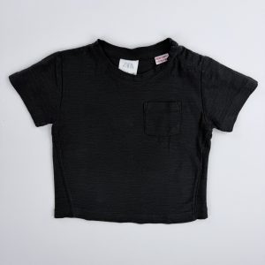 Tee-shirt manches courtes gris anthracite – Zara – 3/6 mois (68 cm)