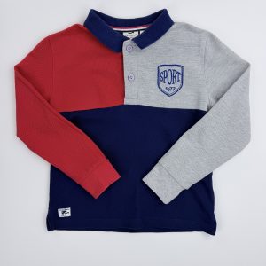 Polo manches longues tricolore – Cyrillus – 6 ans